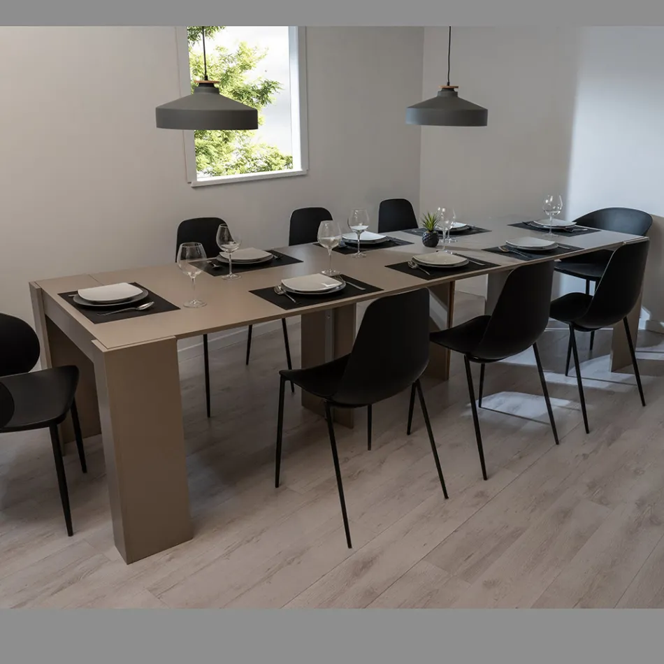 Ausziehbare Konsole bis zu 294 cm aus Melamin Made in Italy - Pineta Viadurini