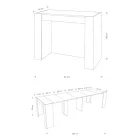 Ausziehbare Konsole bis zu 294 cm aus Melamin Made in Italy - Pineta Viadurini