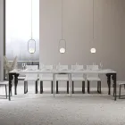 Moderne ausziehbare Konsole aus anthrazitfarbenem Holz und Metall, hergestellt in Italien – Sassone Viadurini