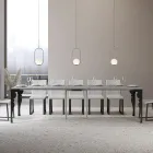 Moderne ausziehbare Konsole aus anthrazitfarbenem Holz und Metall, hergestellt in Italien – Sassone Viadurini