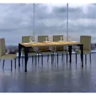 Moderne ausziehbare Konsole aus anthrazitfarbenem Holz und Metall, hergestellt in Italien – Sassone Viadurini