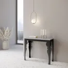 Moderne ausziehbare Konsole aus anthrazitfarbenem Holz und Metall, hergestellt in Italien – Sassone Viadurini