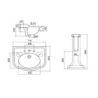 Vintage Keramik-Badezimmerkonsole auf Säule, hergestellt in Italien – Paulina Viadurini
