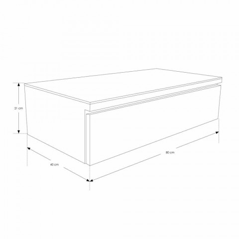 Hängende Badezimmerkonsole mit Teakholzstruktur und HiMacs® Top