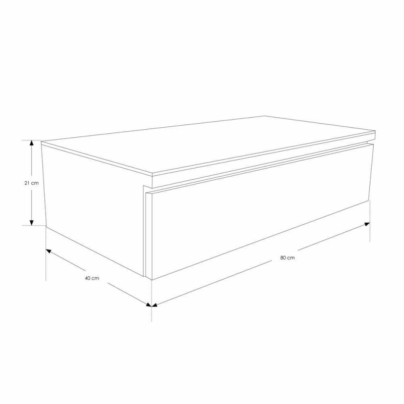 Hängende Badezimmerkonsole mit Teakholzstruktur und HiMacs® Top