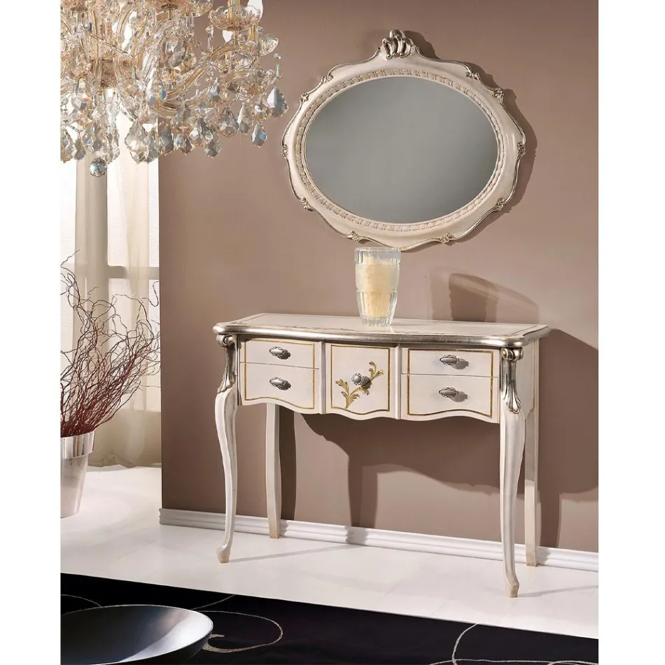 Klassische Holzkonsole 3 oder 5 Luxusschubladen Made in Italy - London Viadurini