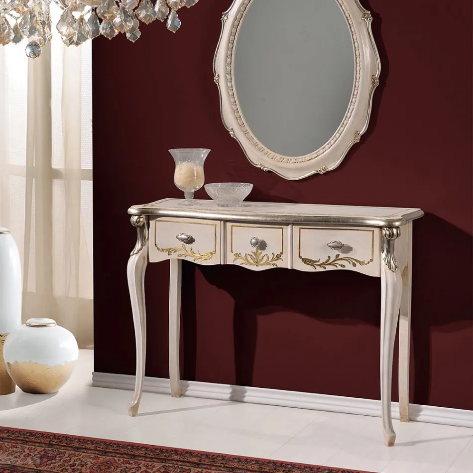 Klassische Holzkonsole 3 oder 5 Luxusschubladen Made in Italy - London Viadurini