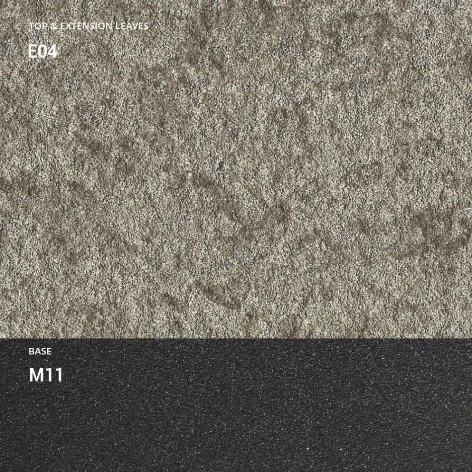 Konsole mit Platte in Mörteloptik und Metallsockel Made in Italy - Timedio Viadurini