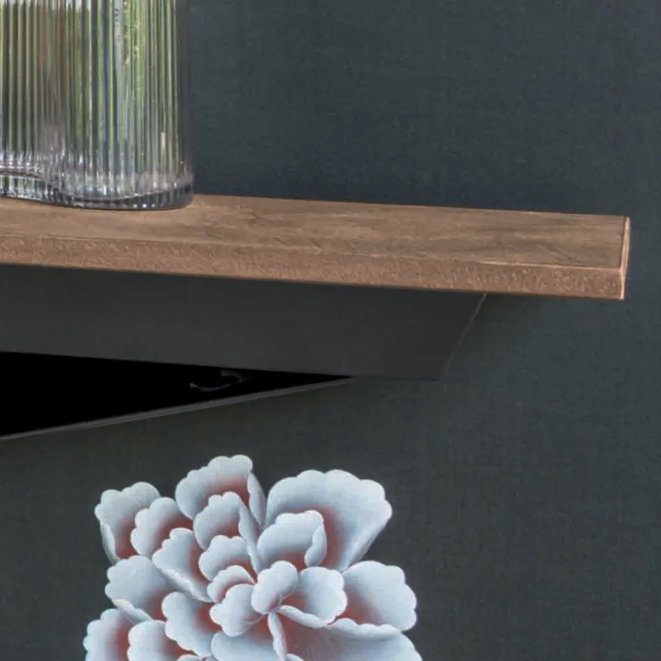 Konsole mit Platte in Mörteloptik und Metallsockel Made in Italy - Timedio Viadurini