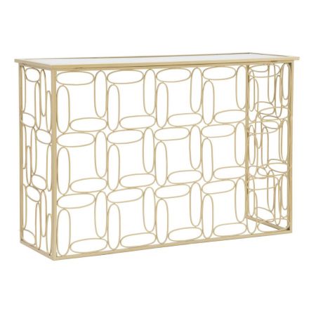 Spiegel-Eingangskonsole mit goldener Eisenstruktur - Bollina Viadurini
