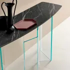 Made in Italy Designkonsole aus Keramik und Glas - zufällig Viadurini