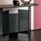 Made in Italy Designkonsole aus Keramik und Glas - zufällig Viadurini