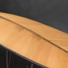 Design-Konsole mit Eichenfurnier und Kunsthandwerk Nussbaum Fenice Viadurini