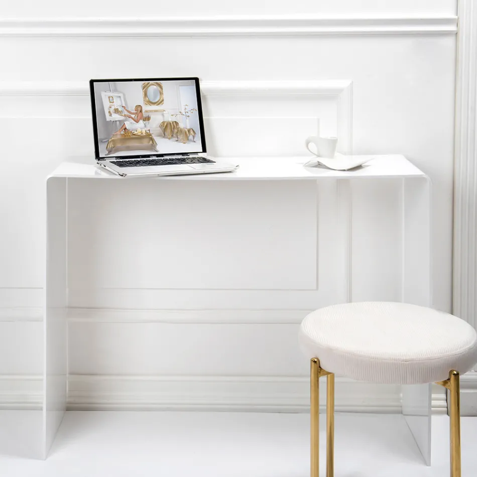 Feste Konsole aus weißem oder geräuchertem Plexiglas, hergestellt in Italien – Genio Viadurini