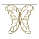 Eisenkonsole in Gold-Finish mit transparenter Glasplatte - Farella Viadurini