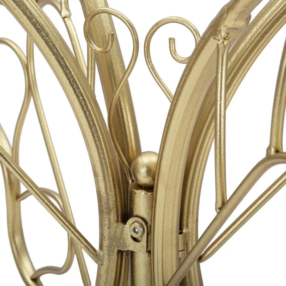 Eisenkonsole in Gold-Finish mit transparenter Glasplatte - Farella Viadurini