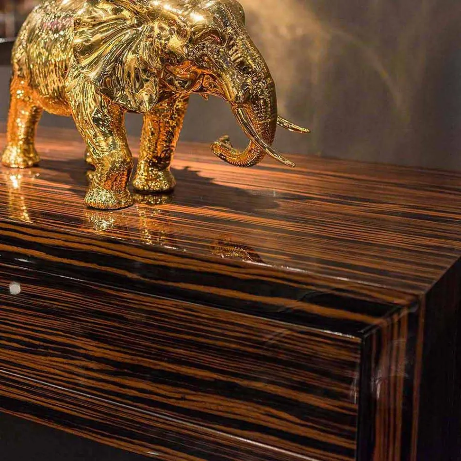 Konsole aus poliertem Ebenholz mit Schiebeschubladen Ada 4 Viadurini