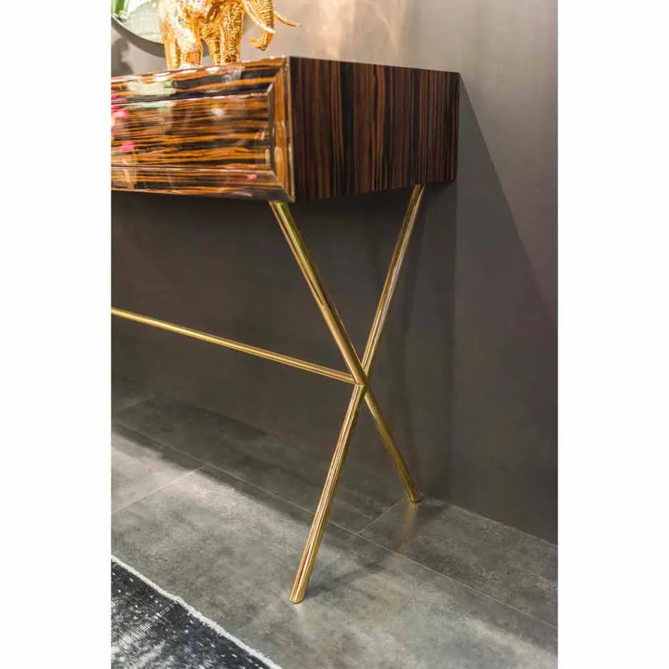 Konsole aus poliertem Ebenholz mit Schiebeschubladen Ada 4 Viadurini