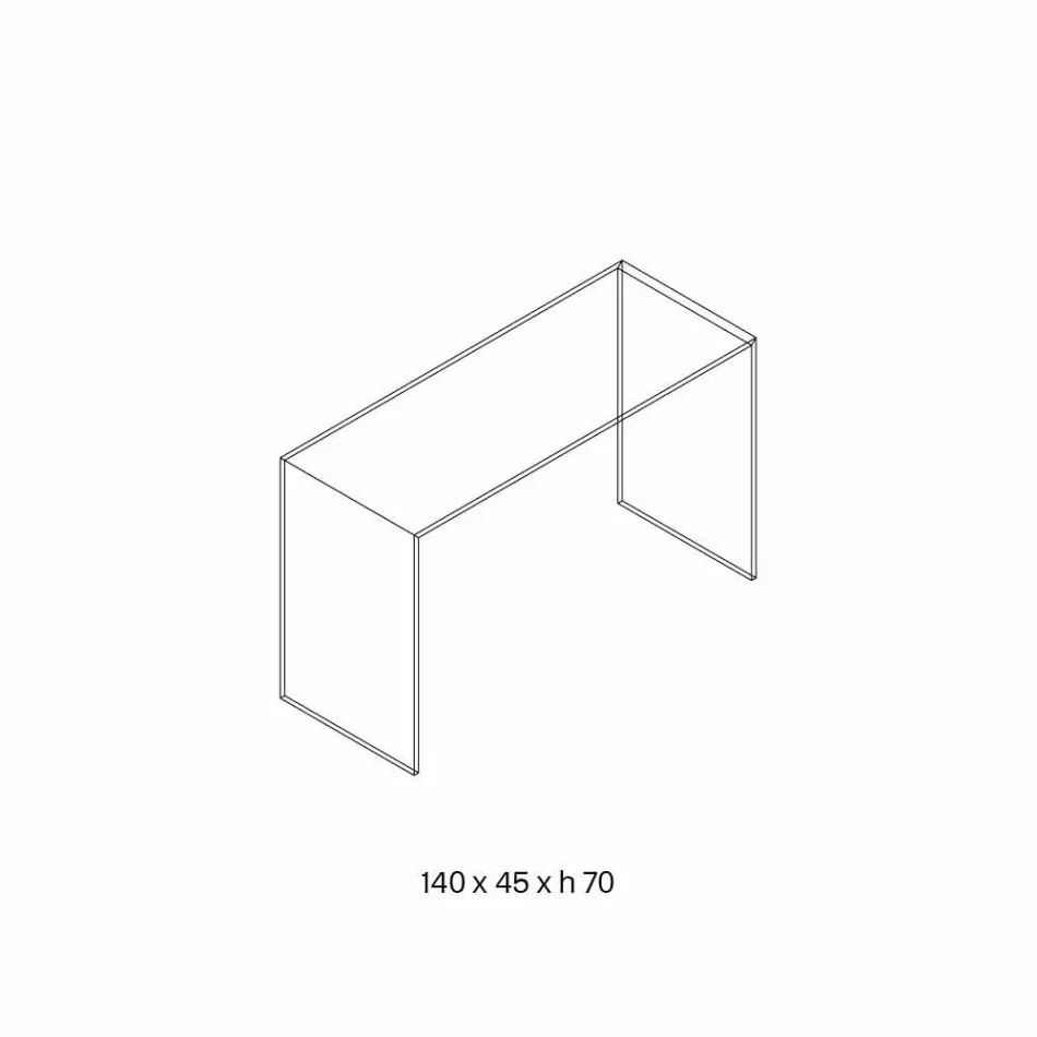 Konsole aus extra klarem Glas Elegantes Minimal Design 2 Dimensionen - Selex Viadurini