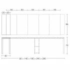 Ausziehbare moderne Konsole aus Eichenholz und Metall Made in Italy - Nappo Viadurini