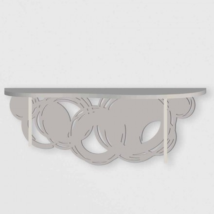 Moderne Designkonsole aus Sand und beige Holz für die Wandmontage - Orbit Viadurini