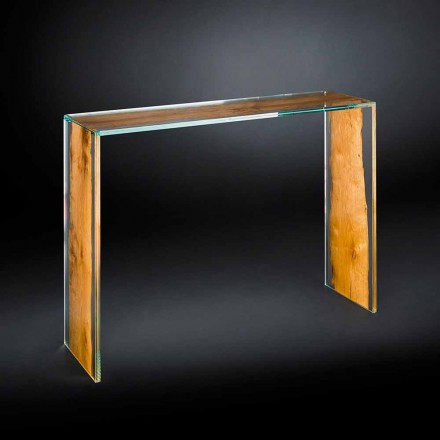 Advanced-Konsole Glas und venezianischer Briccola Holz Venedig Viadurini