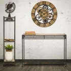 Rechteckige Wohnzimmerkonsole im modernen Stil aus Eisen und MDF - Wendell Viadurini