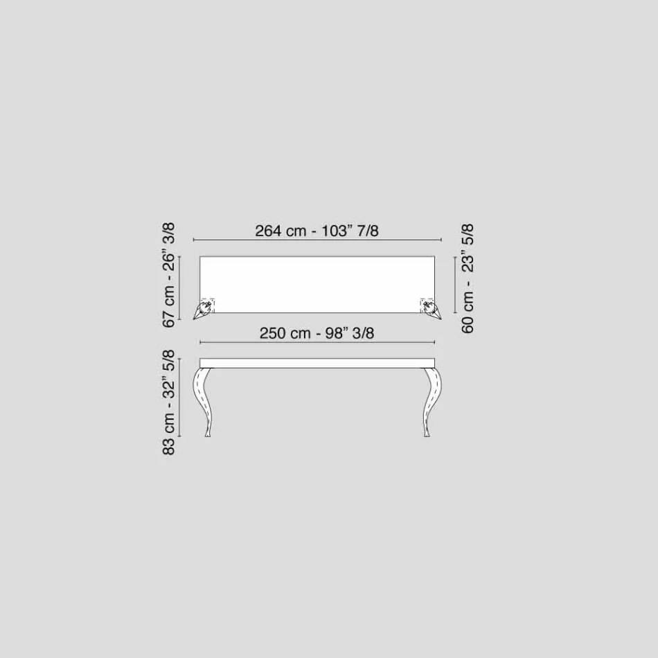 Konsole moderne MDF und Luigi Stahl Viadurini