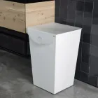 Wäschebehälter aus Holz und farbigem Acrylglas - Brugio Viadurini