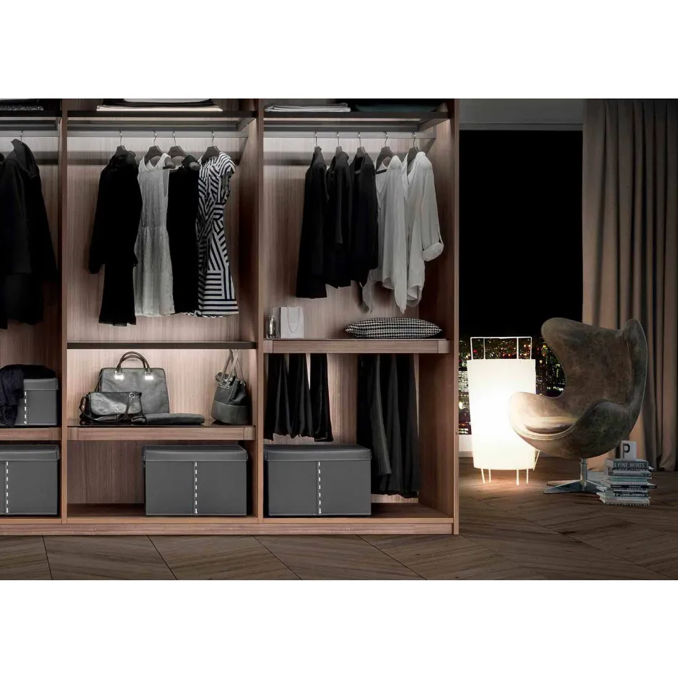 Moderne Aufbewahrungsbox aus regeneriertem Leder Made in Italy - Gabry Viadurini