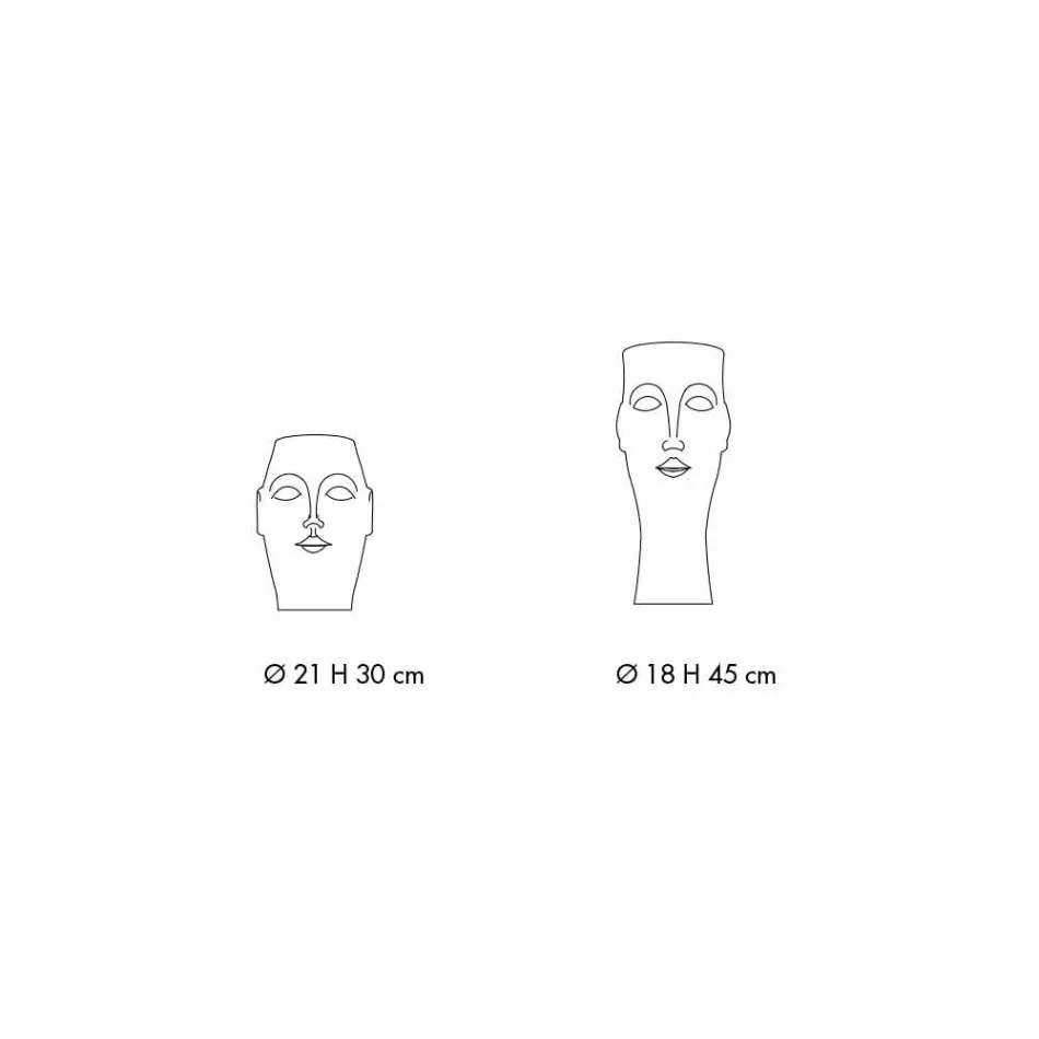 Paar gesichtsförmige Keramikornamente, Made in Italy - Visage Viadurini