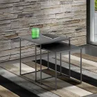 Paar Couchtische aus anthrazit lackiertem Stahl - Sospiro Viadurini