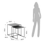 Paar Couchtische aus anthrazit lackiertem Stahl - Sospiro Viadurini