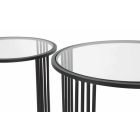 Paar runde Couchtische in modernem Design aus Eisen und Glas - Ezra Viadurini