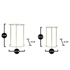 Paar runde Couchtische aus Glas und goldenem Eisen - Avola Viadurini