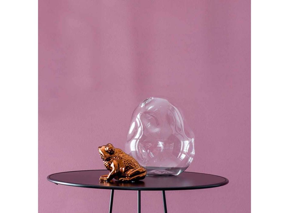 Paar dekorative Vasen aus transparentem mundgeblasenem Glas, Made in Italy - Pedro Viadurini
