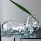 Paar dekorative Vasen aus transparentem mundgeblasenem Glas, Made in Italy - Pedro Viadurini