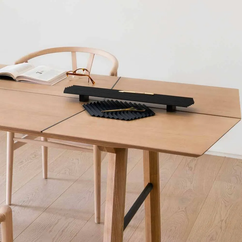 Paar Tabletts in schwarz oder gold lackiertem Stahl Modernes Design - Savona Viadurini