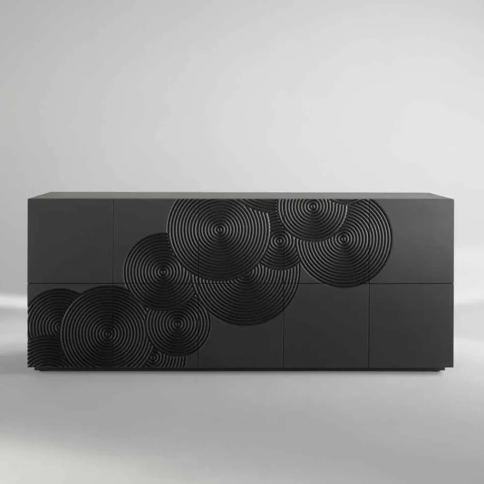 Anrichte mit 10 ante Slate, modernem Design, weiß, schwarz oder gold Viadurini