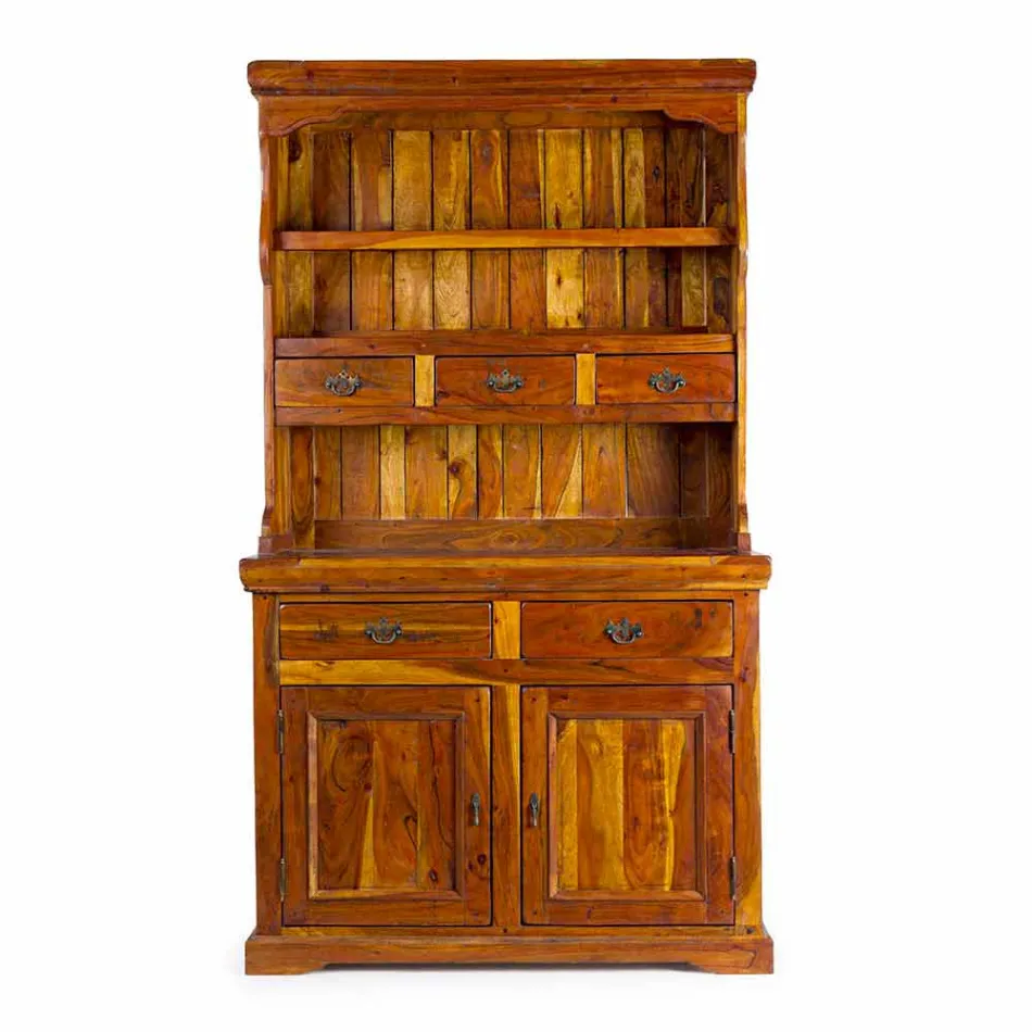 High Classic Style Sideboard mit massiver Akazienholzstruktur - Umami Viadurini