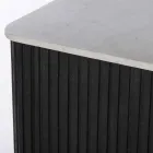 Sideboard mit Marmorplatte und Struktur aus Mangoholz - Fisherman Viadurini