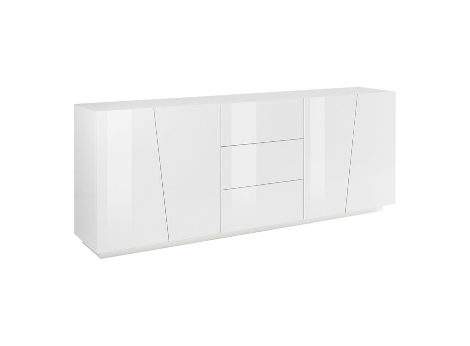 Indoor-Sideboard mit 4 Türen und 3 Schubladen aus Melamin Made in Italy - Popilio Viadurini