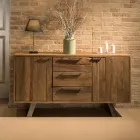 Sideboard mit 2 Türen und 3 Schubladen aus recyceltem Tropenholz - Slide Viadurini