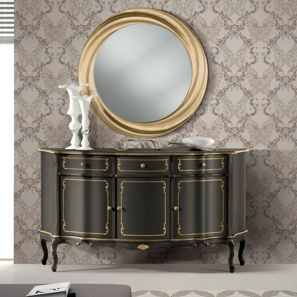 Luxuriöses Sideboard mit 3 Türen und 3 Holzschubladen Made in Italy - Leonor Viadurini