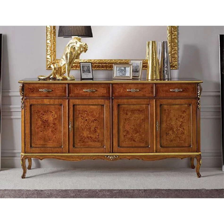 Luxuriöses Sideboard aus Holz mit Türen und Schubladen Made in Italy - Cheverny Viadurini