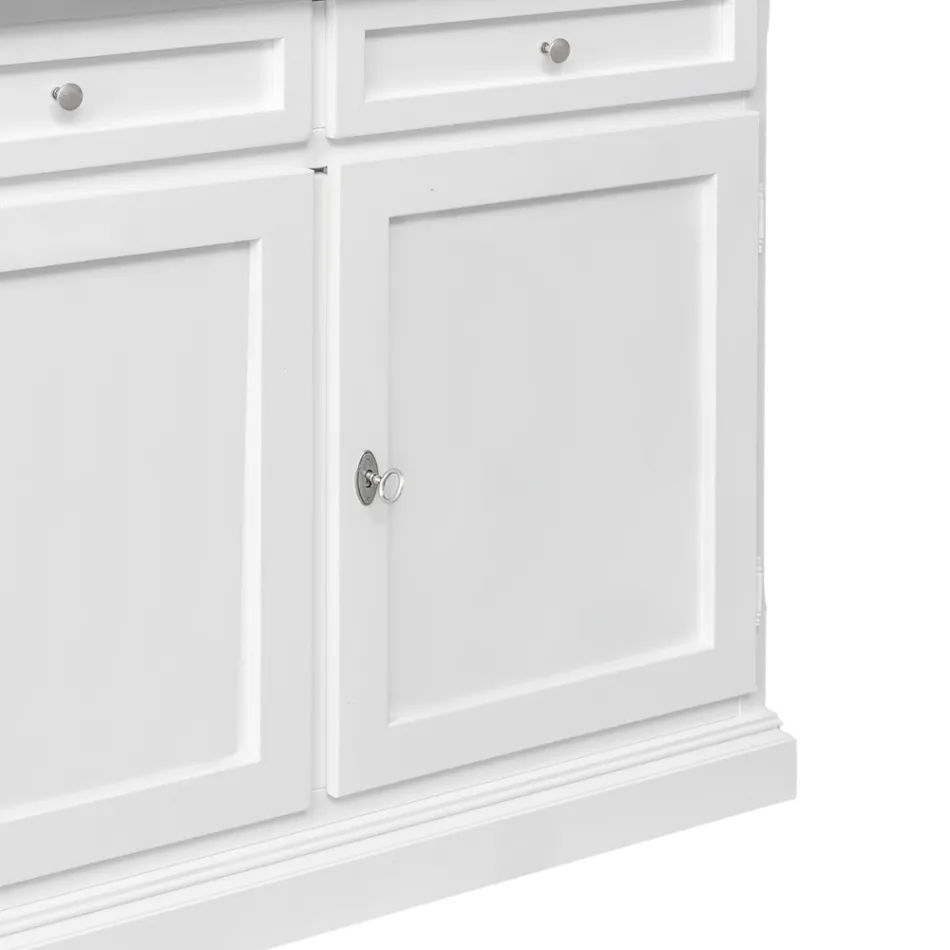 Holz-Sideboard mit 2 Schubladen und 2 Türen, hergestellt in Italien – Uller Viadurini