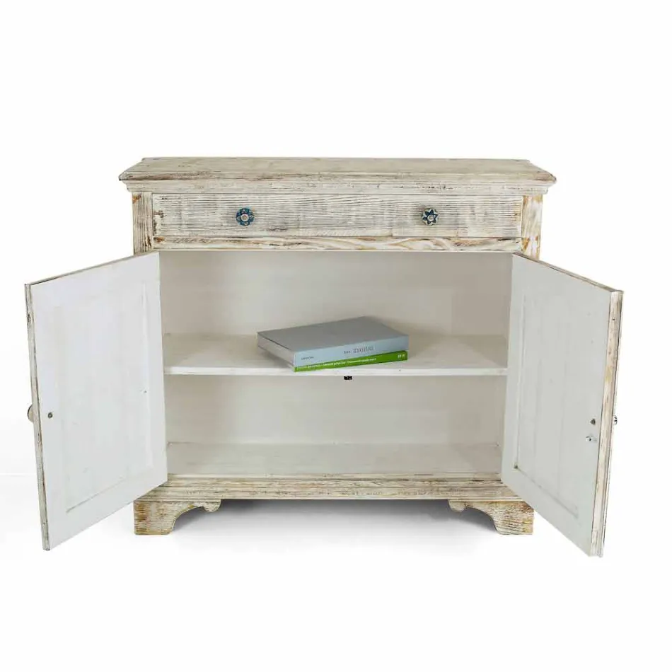 Massives Fichtenholz Sideboard mit internen Regalen Made in Italy - Pierrot Viadurini