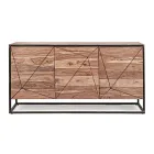 Sideboard aus Akazienholz und Stahl 3 oder 4 Türen Homemotion - Cristoforo Viadurini