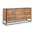 Sideboard aus Akazienholz und Stahl 3 oder 4 Türen Homemotion - Cristoforo Viadurini