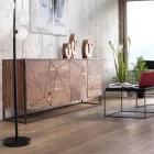 Sideboard aus Akazienholz und Stahl 3 oder 4 Türen Homemotion - Cristoforo Viadurini
